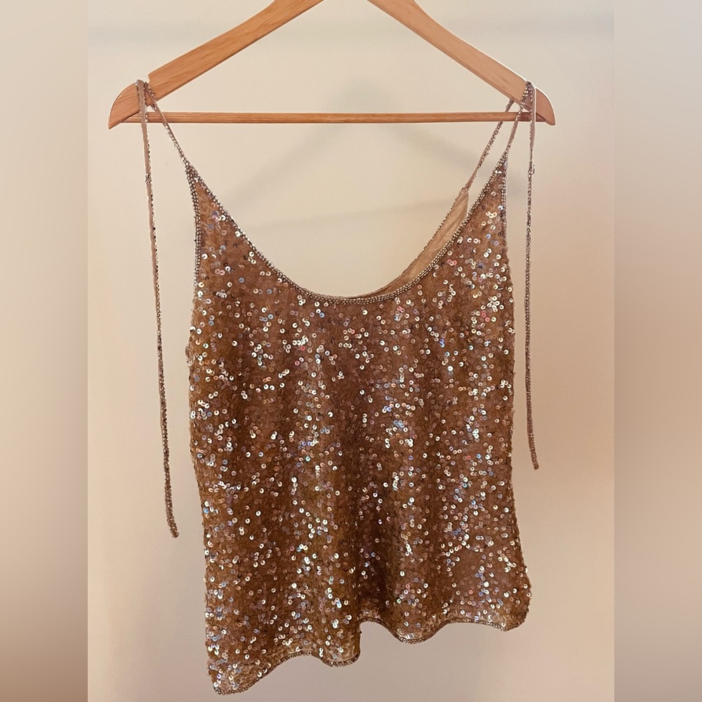 God Save LA Gold Sparkly Party Tank Vintage